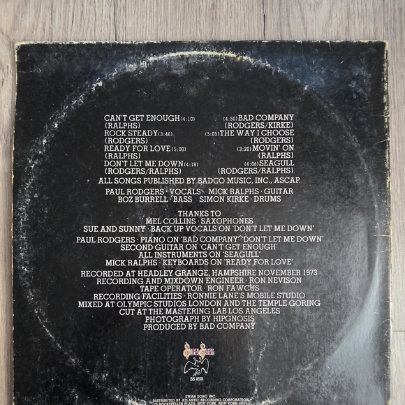 Vintage Bad Company Vinyl Record - Picture 2 of 2